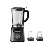 Mélangeur électrique avec bouton de contrôle, centrifugeuse portable, pot en verre de 1,5 L avec smoothie, broyage de glace, fonction impulsion
