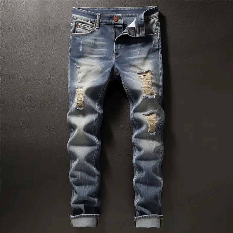 2023 Плюс Размер 4 вида цветов мужские джинсы-варёнки обтягивающие зауженные стрейч джинсы