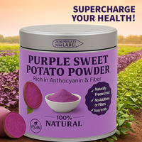 Poudre d'igname violette naturelle de qualité alimentaire en vrac, poudre violette instantanée, fourniture OEM privée