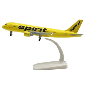 Modèle d'avion moulé sous pression 20CM Spirit Airlines A320 modèle volet avec roues modèles d'avions américains USA collecte de jouets - Product Image 1