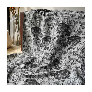 New <strong>Black</strong> White Mixed Small Animal <strong>Pattern</strong> Jacquard Fabric Spring Autumn Fashion Coat - Product Image 1