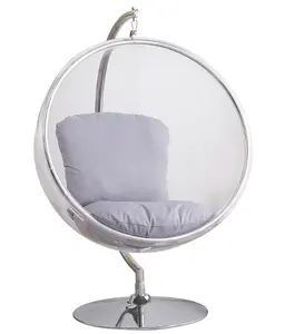 SELEWELL cadeiras penduradas transparentes Swing Floor Stand PVC/acrílico Bubble Chair Swing Cadeiras