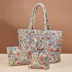 Женская стеганая сумка с цветочным принтом - Product Image 1