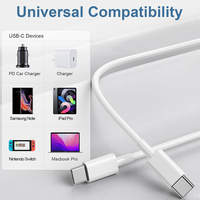 Câbles de charge PD OEM 3 pieds 60W, cordon de chargeur de téléphone portable premium, câble USB 3.2 Type-C vers Type-C, câble de charge rapide USB-C 6 pieds