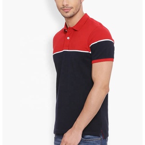 เสื้อโปโลผู้ชาย แขนสั้น ผ้าถัก ลำลอง สีแดง กรมท่า ขาว - Product Image 2