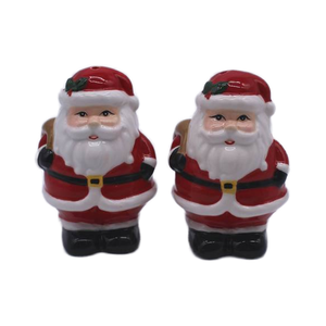 Salière et poivrière en céramique peinte à la main élégante du <span class=keywords><strong>père</strong></span> <span class=keywords><strong>Noël</strong></span> Décorations de <span class=keywords><strong>Noël</strong></span> Outil pour herbes et épices - Product Image 2