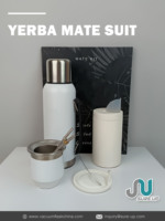 Ensemble complet de tasses à yerba maté en acier inoxydable personnalisé d'Argentine, comprenant une gourde à maté moderne, des boîtes à thé isothermes, une bombilla et une brosse de nettoyage