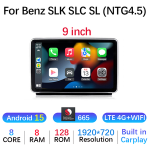 Autoradio Android 15 avec Navigation et Carplay pour <span class=keywords><strong>Mercedes</strong></span> Benz ML/GL SLK/<span class=keywords><strong>SLC</strong></span>/SL 2012-2015 Lecteur Multimédia Vidéo Stéréo BT WIFI - Product Image 6