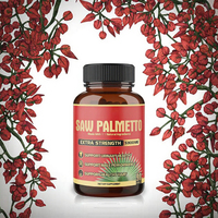 Capsules d'extrait de palmier nain (Saw Palmetto) à marque privée OEM pour la prostate et la croissance capillaire, 500 mg, 60 gélules/flacon, Énergie pour adultes