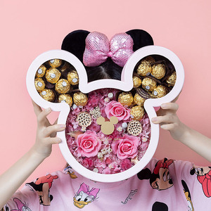 Caja de papel de regalo personalizada con ventana en forma de Micky, embalaje de marca Bonita, flores de San Valentín, caja de regalo de Chocolate - Product Image 3