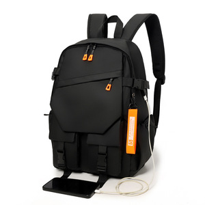 Cross Border Computer <b>Backpack</b> For <b>Men</b> 15 Inches USB Charging Business Travel Student <b>Backpack</b> Solid Color Gray And <b>Black</b> - Product Image 3