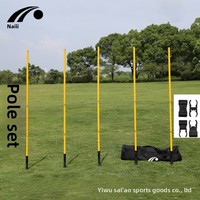 Kit de cônes de marquage pour entraînement de football à insérer au sol (poteaux de signalisation, poteaux de délimitation, drapeaux de coin) - Cônes en PVC de 1,5 m pour usage multisports