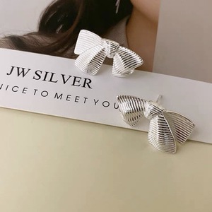 Sterling Silver S925 <b>Bow</b> Stud Earrings For Women <b>Gift</b> Jewelry Silver Color Elegant Fashion Accessory - Product Image 3