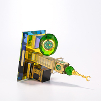 Souvenirs islamiques en gros, modèle de la tour de l'horloge de la Mecque en cristal, cadeaux en vrac pour le Hajj, l'Omra, le Ramadan, l'Aïd Moubarak, MH-519