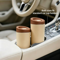 Tasses à café isothermes pour le camping et les voyages en plein air, gobelets à café en acier inoxydable à double paroi avec bouchon rabattable, sans fuite