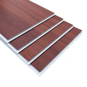 最佳销售拼花大理石SPC弯曲SPC木板SPC地板天然棕褐色