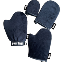 Gants de bronzage double face pour autobronzant Lotion Logo personnalisé Gant exfoliant lavable et gant de bronzage pour le visage Brosses de bain Éponges