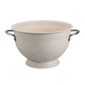 Metal <b>Colander</b> 5 Quart Powder Coated Self-draining Metal <b>Strainer</b> with Base - Product Image 1