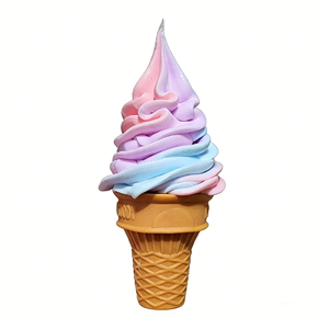 Modèle de macaron en mousse écologique de 15 cm à fond plat, multicolore, en plastique, pour présentation de glaces molles et de gaufres en magasin - Product Image 1