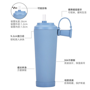 Nuova <span class=keywords><strong>Tazza</strong></span> Termica 2024 da 830ml con Grande Capacità, Manico Magnetico Portatile, Bocca Larga per Cannuccia, <span class=keywords><strong>Tazza</strong></span> per Acqua con Effetto Perla - Product Image 5