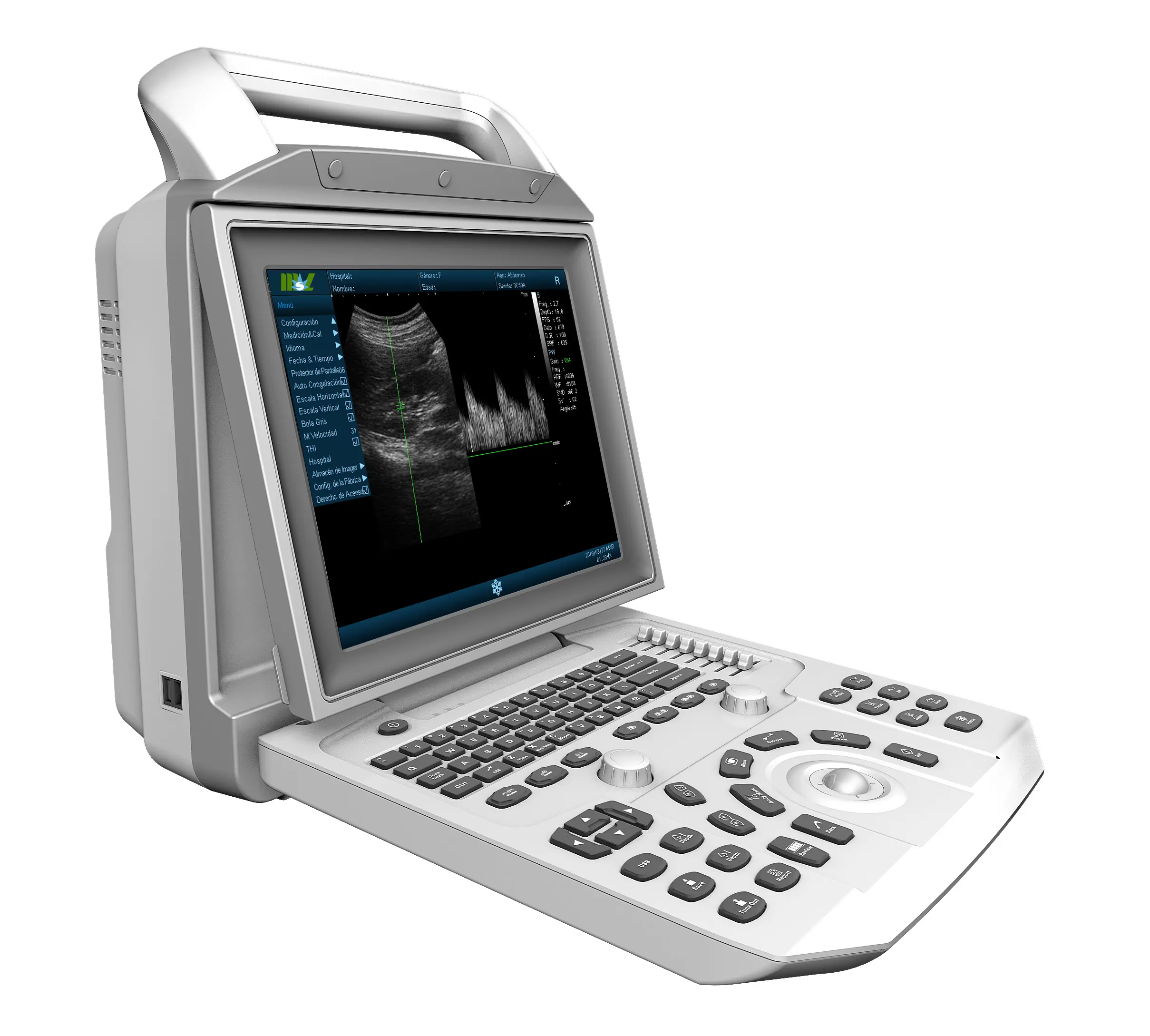 Echografie Scanner Voor Mens/Dierenarts Gebruiken Medische Draagbare Zwart-Witte Ultrasone Machine