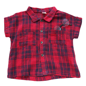 Abbigliamento Coordinato Mamma e Figlia Camicia a Quadri per Bambini Blusa in Cotone Vestiti Coordinati Mamma e Figlia Camicie Casual a Maniche Corte - Product Image 6