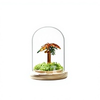 Cocotier en verre artisanal style Murano sous cloche en verre, palmier artistique en cristal pour décoration de table, centre de table, cadeau