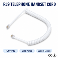 Câble téléphonique RJ11 en PVC à tête cristalline, blanc brillant, cuivre 4 conducteurs, pour la construction, vente en gros