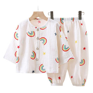 Vente en gros Ensembles pour bébés 100% coton Ensemble <span class=keywords><strong>de</strong></span> 2 pyjamas d'été pour enfants, filles, garçons, enfants, vêtements <span class=keywords><strong>de</strong></span> nuit <span class=keywords><strong>de</strong></span> printemps Ensemble <span class=keywords><strong>de</strong></span> vêtements pour enfants - Product Image 2