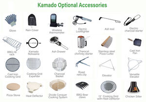 Barbecue Kamado Auplex portable en métal, à <span class=keywords><strong>bois</strong></span> et charbon <span class=keywords><strong>de</strong></span> <span class=keywords><strong>bois</strong></span>, pour extérieur, four à pizza <span class=keywords><strong>de</strong></span> jardin avec poignée - Product Image 4