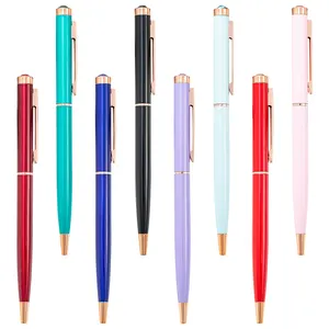 Personnalisé nouvelle arrivée bon prix cristal noir stylo en métal pour cadeau