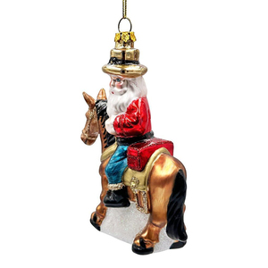 Nouveaux produits : Ornements <span class=keywords><strong>de</strong></span> Noël en verre soufflé sur <span class=keywords><strong>le</strong></span> thème du Père Noël, Décoration <span class=keywords><strong>de</strong></span> style ferme équine vintage pour les fêtes, Écologique - Product Image 4