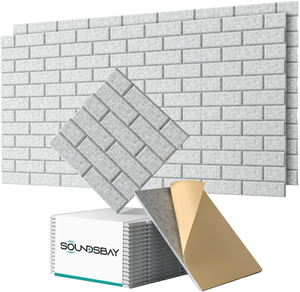 12 panneaux acoustiques carrés auto-adhésifs en fibre de polyester pour la réduction du bruit dans le salon, la chambre, l'hôtel et l'appartement - Product Image 1