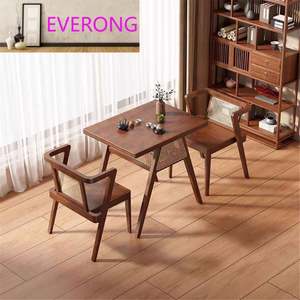EV-Best Sedia in Vimini di Legno, Tavolo e <span class=keywords><strong>Sedie</strong></span> da Pranzo per Casa e Hotel, Arredo per Cortile, Negoziazione, Impilabile e con Spazio di Archiviazione - Product Image 2