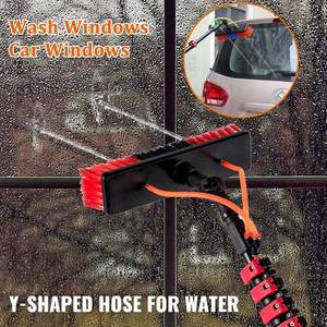 Retractable Aluminum Pole Telescopic Solar Panel Cleaning <b>Brush</b> Water Fed Pole Nylon Bristles Multifunction for <b>Window</b> Cleaning - Product Image 2