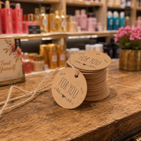 Étiquettes cadeaux vierges en tissu non tissé, étiquettes en-moulage, cordons, cartes d'emballage cadeau thermosensibles pour T-shirts à manches longues et sous-vêtements