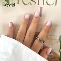Easywell Beauty Factory Vente en gros 32 pièces Faux ongles à presser dégradés courts squoval brillants nude réutilisables Personnalisés OEM ODM