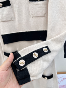 Elegante Vestido de Punto con Detalle de Botones para Mujer, Ribete Acanalado, Múltiples Bolsillos, Manga Larga, Vestido Tipo Suéter para Uso Diario - Product Image 6