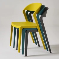 Chaise de salle à manger décontractée et créative avec dossier, idéale pour la maison, la cuisine, la salle de thé, le balcon |   Plastique léger, durable, facile à nettoyer
