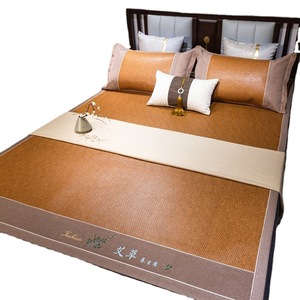 Ensemble de tapis en rotin double face 1,2 m 1,5 m 1,8 m 2,0 m, literie rafraîchissante style chinois, drap-housse en soie glacée lavable en machine - Product Image 5