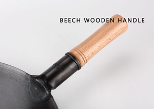 <span class=keywords><strong>Padella</strong></span> <span class=keywords><strong>wok</strong></span> cinese in acciaio al carbonio da 32cm a 70cm per ristorante e scuola con coperchio in legno dal <span class=keywords><strong>wok</strong></span> commerciale di fabbrica - Product Image 4