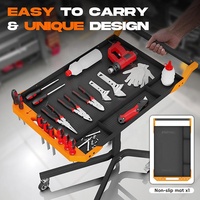Banc de travail réglable pour garage, chariot à outils roulant sur roues, capacité maximale de 110 livres, table de travail multi-scènes