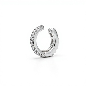 Pendientes de Diamantes Cultivados en Laboratorio, Corte Brillante Redondo, Oro Blanco, Estilo Eternidad, para Bodas, Aniversarios y Fiestas - Product Image 4