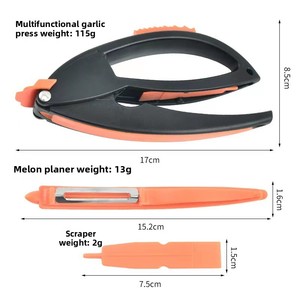 Manual <b>Press</b> Kitchen Tool Masher <b>Fruit</b> Peeler Easy Cleaning Crusher Gadget Garlic Puree Maker Handheld PS Plastic - Product Image 2