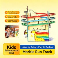 Kit de Montagnes Russes DIY STEM : Circuit en Bois avec Billes, Expérience Scientifique de Physique, Jouet Éducatif Montessori, Cadeau pour l'École à Domicile et la Rentrée Scolaire