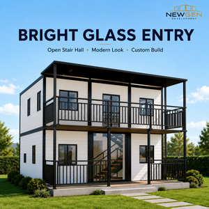 NEWGEN DEVELOPMENT Casa Modular Prefabricada de Estilo Europeo Moderno con Paneles Sándwich, Entrada con Cristal Transparente, Escalera Abierta, Construcción Personalizada - Product Image 1