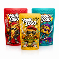 Sachet Doypack Mylar personnalisé de 3,5 g avec fermeture éclair, qualité alimentaire, anti-odeur, pour Pizza, Burger, Taco, Chewing-gum, Sushi, Lait