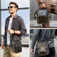 Sac à bandoulière pour homme personnalisé, petit sac à bandoulière en cuir pleine fleur véritable, sac de voyage multi-compartiments, mini sac messager