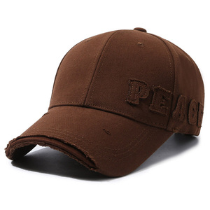 Peace Embroidered Baseball Cap Cotton Canvas Sun Protection For Women Sports Duckbill Hat Gray Red Beige Coffee Black - Product Image 5