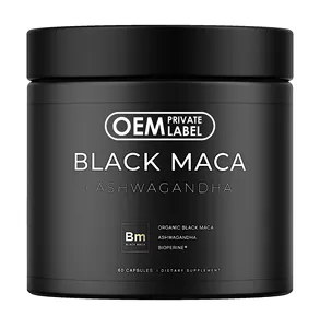 Ashwagandha Capsules Extra Strength With Black Maca Root Supplement For Men Women Maca Peruana Capsules Butt Hip Large Pills